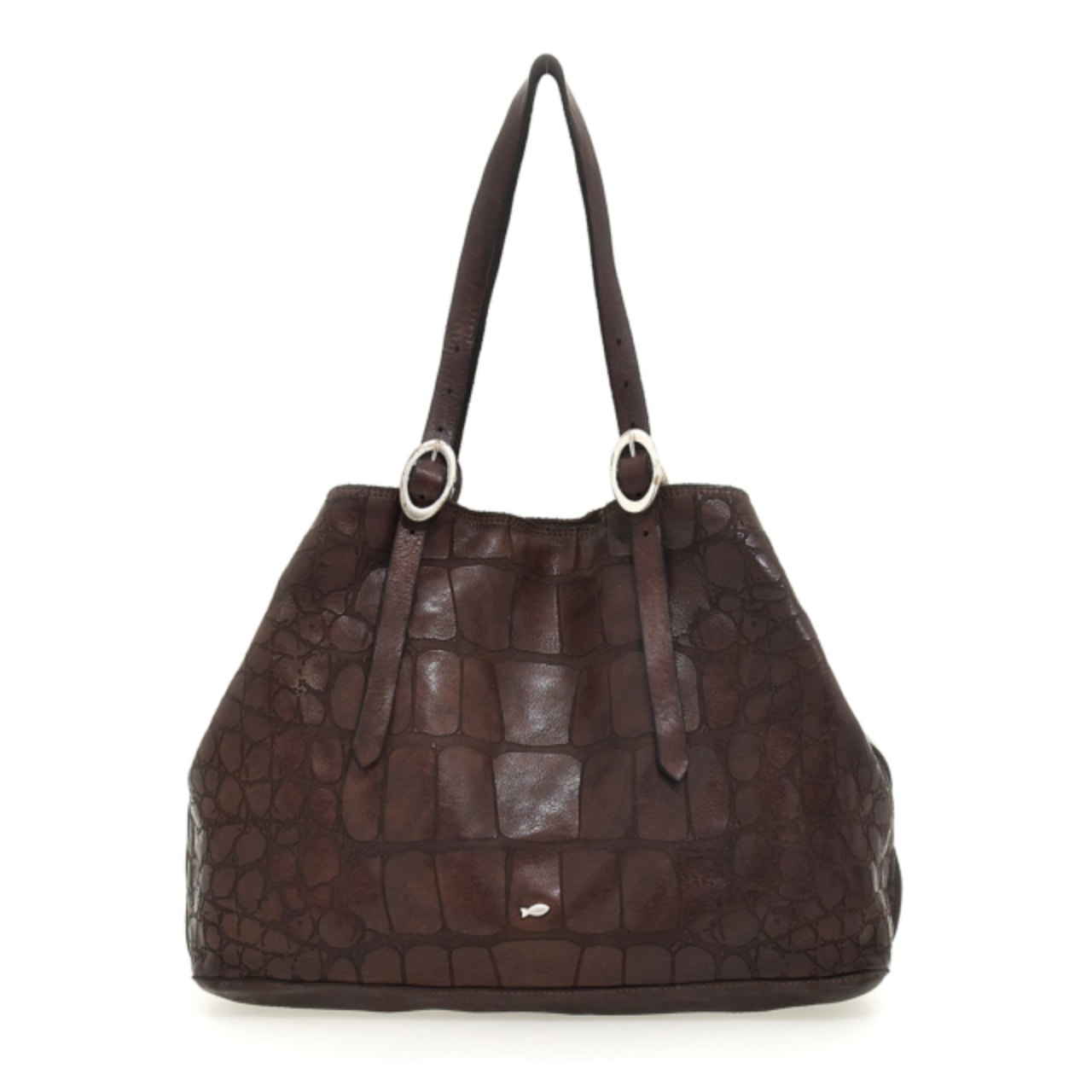 Campomaggi Centaurus In Crocodile Print Laser-Embossed Brown Leather